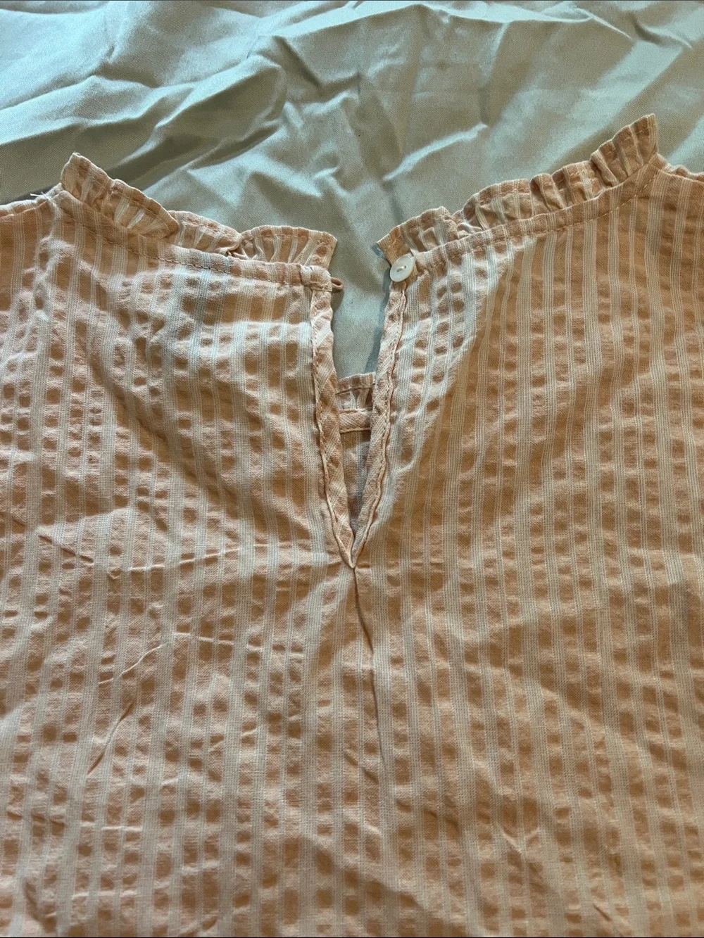 Universal Thread Peach Waffle Ruffle Hem Sleeveless Tunic